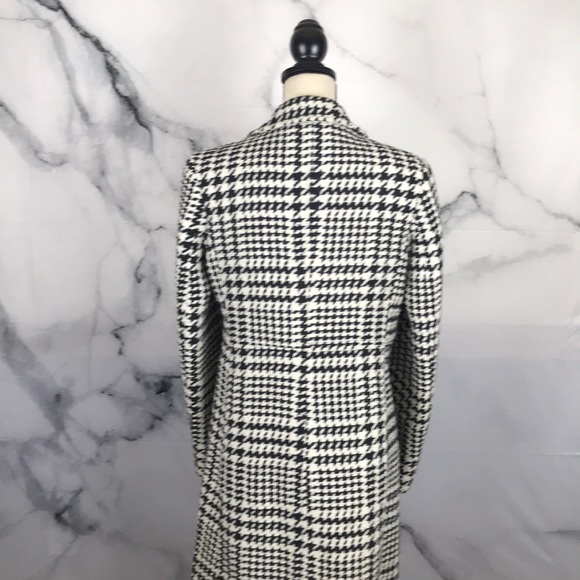 TOMMY HILFIGER black & white houndstooth coat - Picture 5 of 7